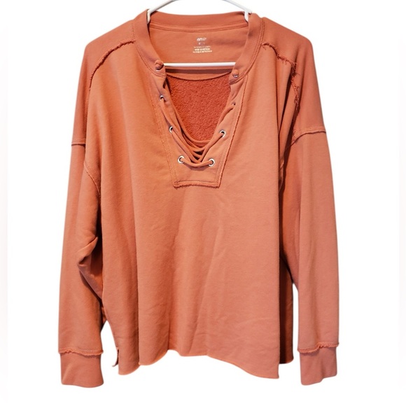 Aerie Terracotta Long Sleeve Top Md - Picture 5 of 6